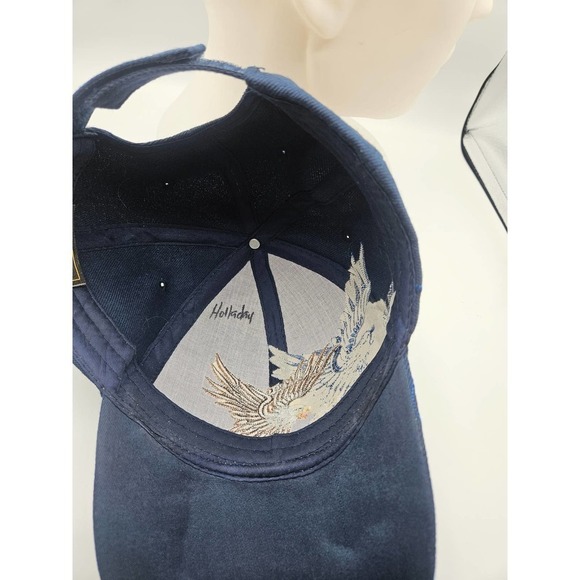Patriotic American Flag Baseball Cap USA Eagle Flag Blue Golden Lion Adjustable - Picture 9 of 9